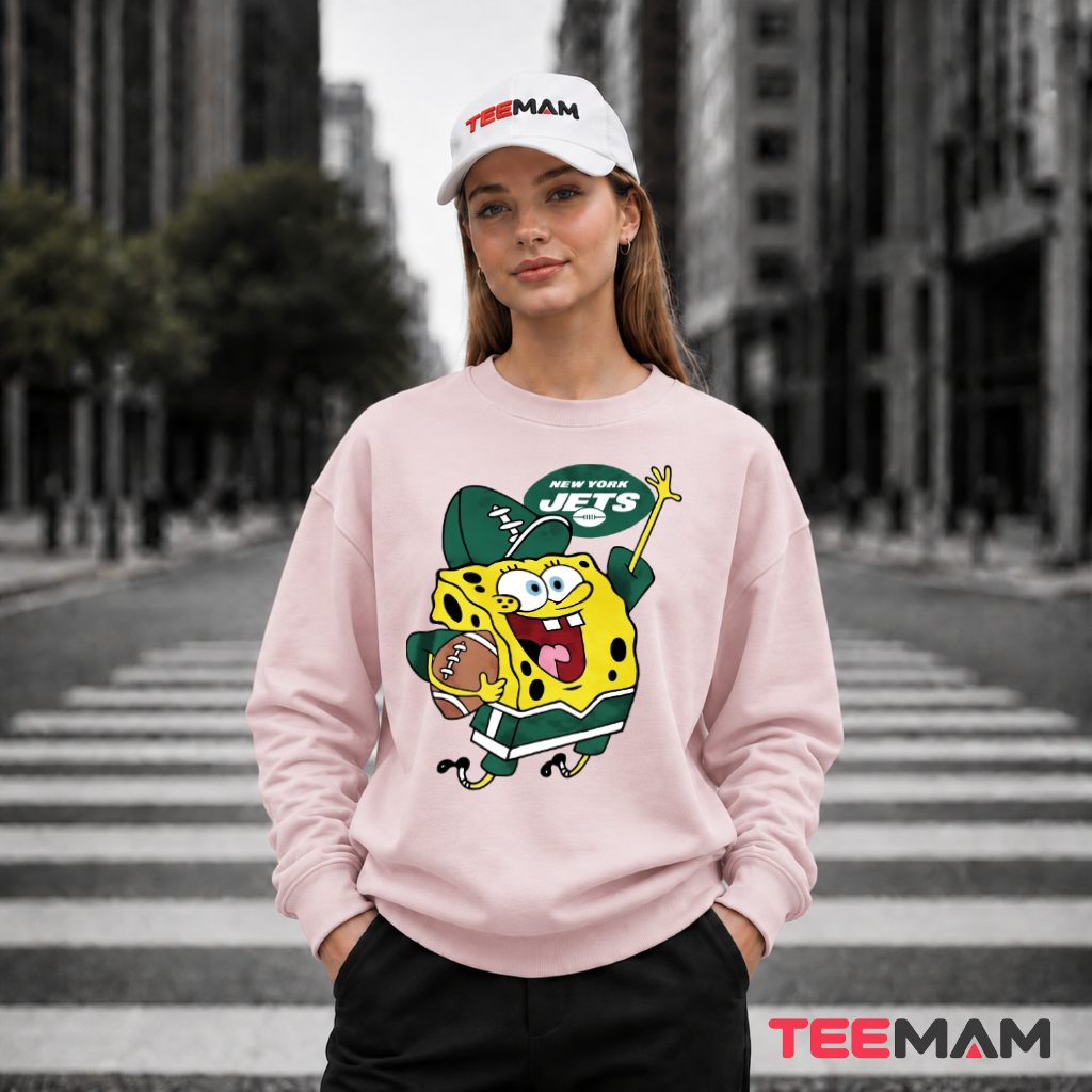 New York Jets Spongebob Football Jersey Long Sleeve New York Jets Spongebob Football Jersey Long Sleeve