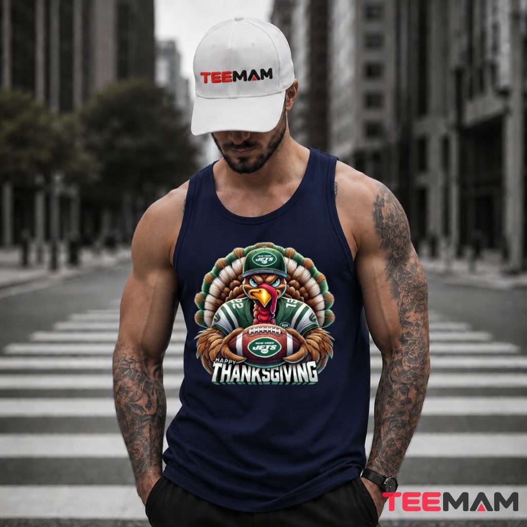 New York Jets Turkey Happy Thanksgiving Player Tank Top New York Jets Turkey Happy Thanksgiving Player Tank Top