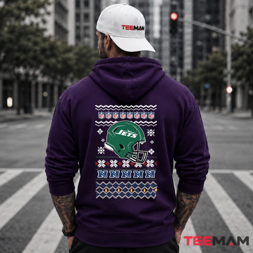 New York Jets Ugly Sweater Helmet Pattern Hoodie New York Jets Ugly Sweater Helmet Pattern Hoodie