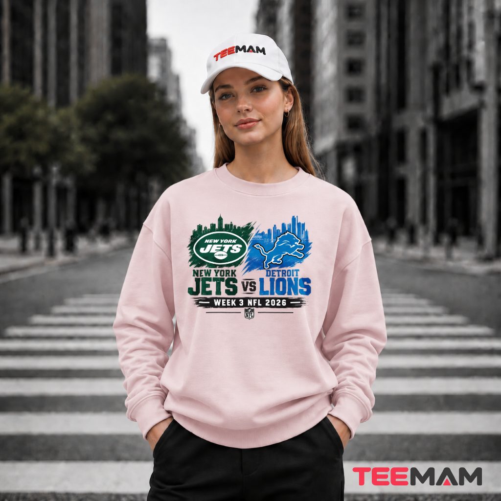 New York Jets Vs Detroit Lions Week 3 Long Sleeve New York Jets Vs Detroit Lions Week 3 Long Sleeve