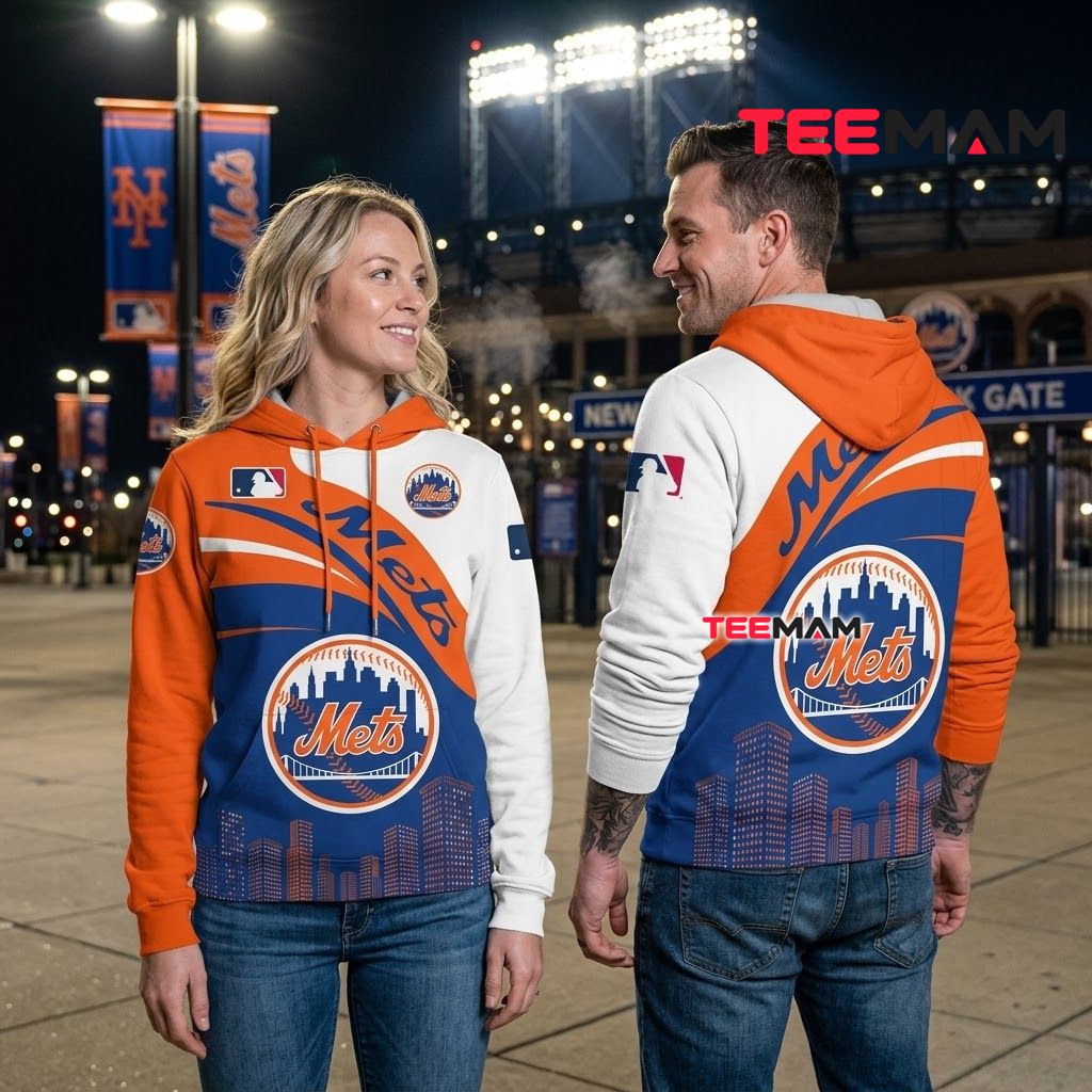New York Mets 3D Hoodie City Skyline Stripe Back New York Mets 3D Hoodie City Skyline Stripe Back