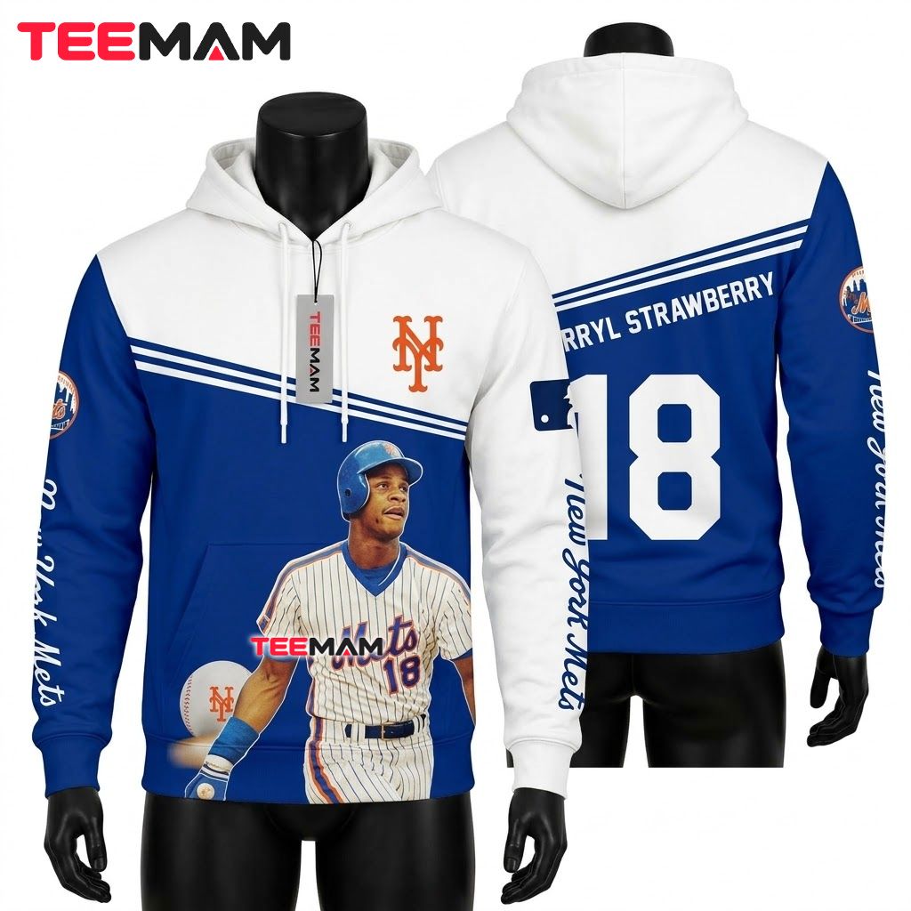 New York Mets 3D Hoodie American Flag Ripped Reveal