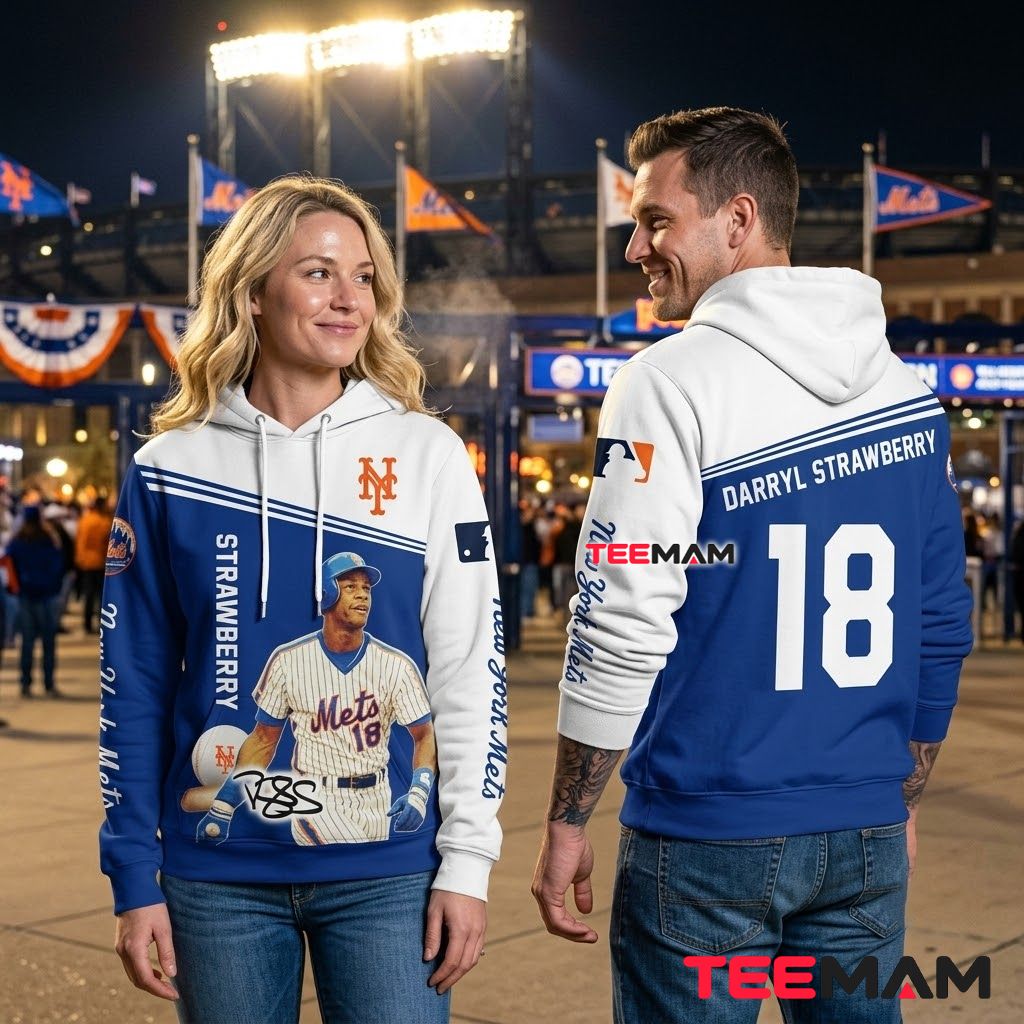 New York Mets 3D Hoodie Darryl Strawberry Back New York Mets 3D Hoodie Darryl Strawberry Back