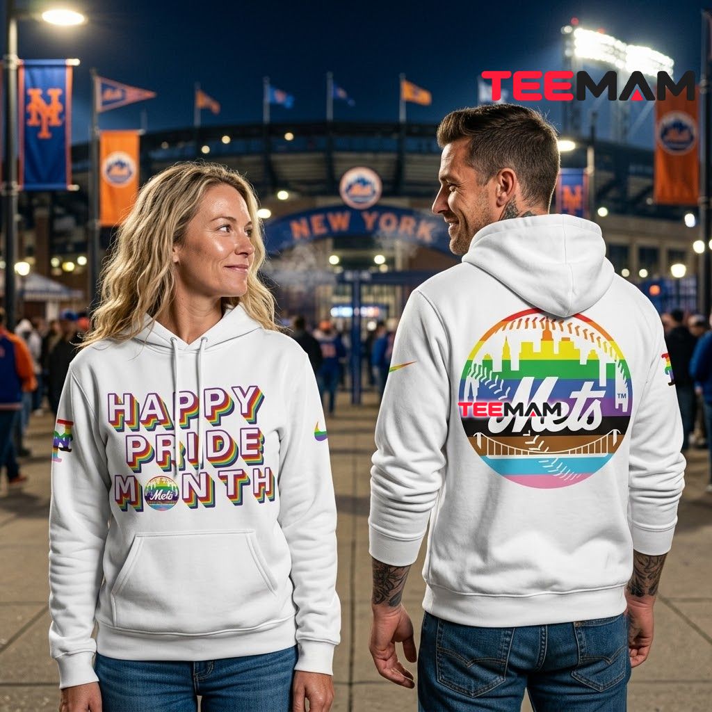 New York Mets 3D Hoodie Happy Pride Month Rainbow Logo Back New York Mets 3D Hoodie Happy Pride Month Rainbow Logo Back