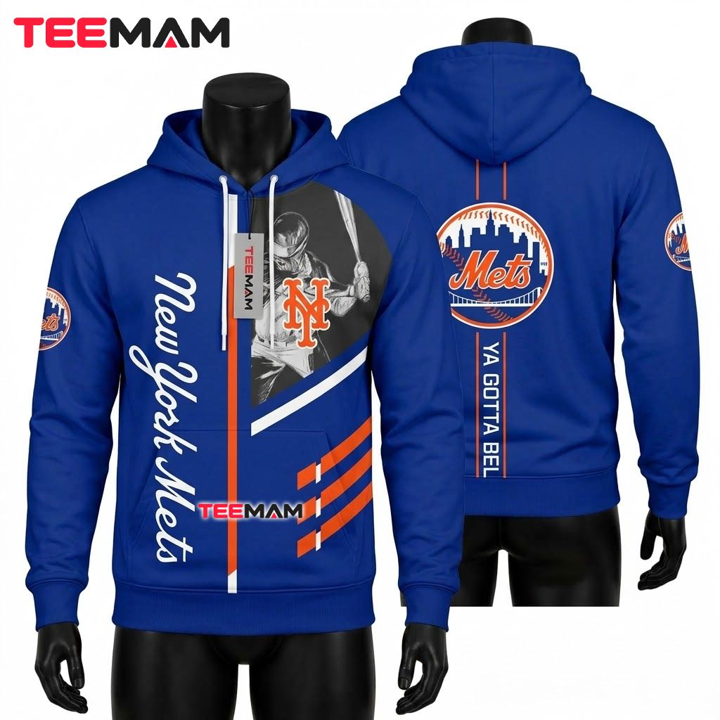 New York Mets 3D Hoodie Ya Gotta Believe Player Photo Front