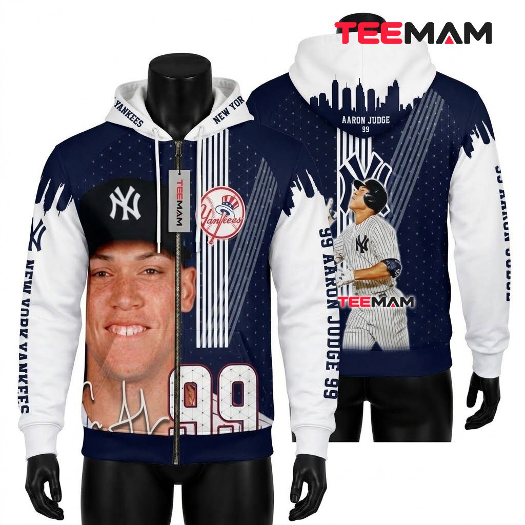 New York Yankees 3D Hoodie Aaron Judge Front