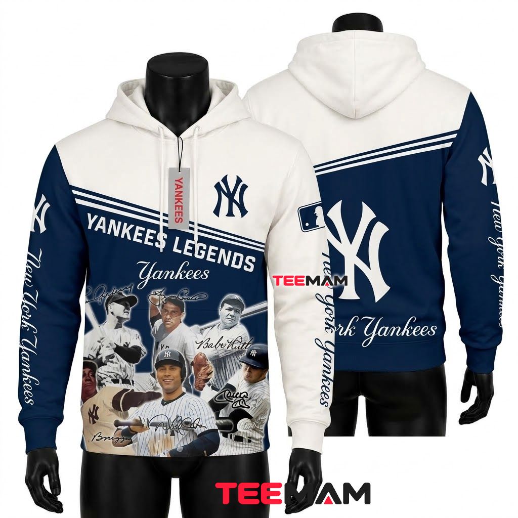 New York Yankees 3D Hoodie Legends Players Front