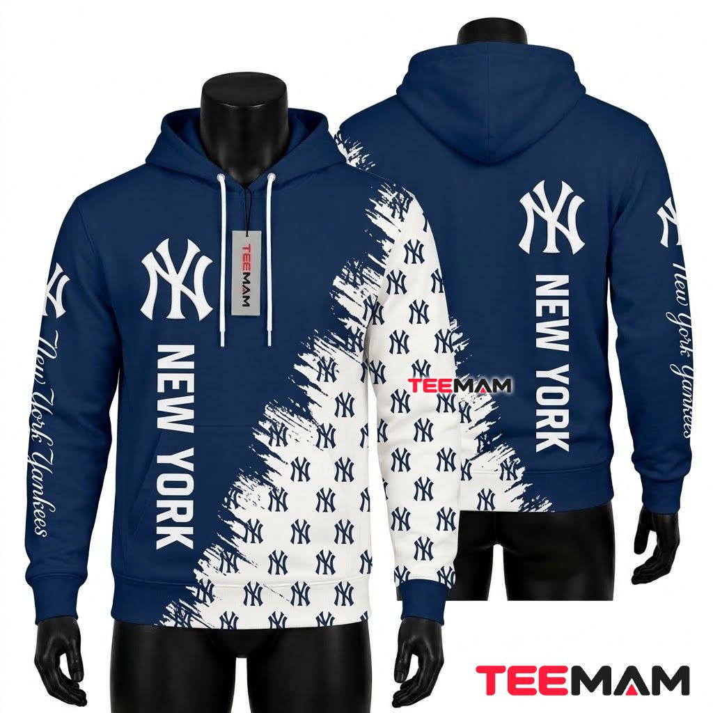 New York Yankees 3D Hoodie Logo Pattern Front