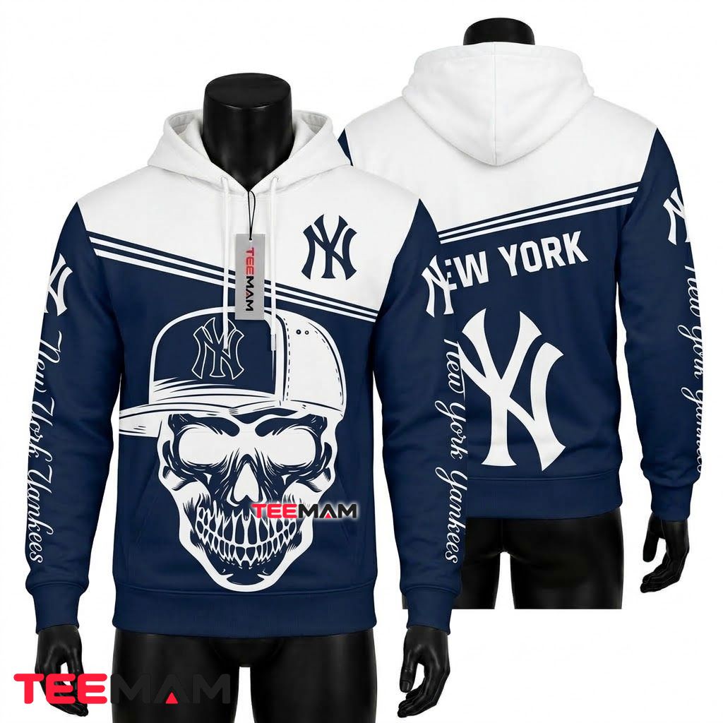 New York Yankees 3D Hoodie Skull Cap Front