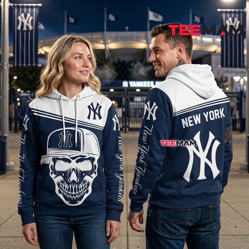New York Yankees 3D Hoodie Skull Cap Back New York Yankees 3D Hoodie Skull Cap Back