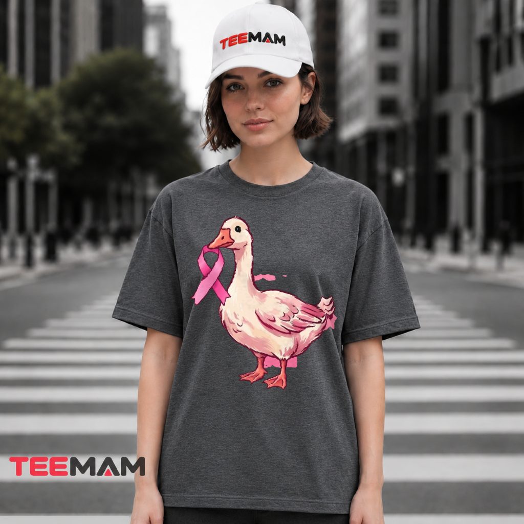 No duplicate found.Pink Ribbon Duck Striped Flag Awareness T-Shirt