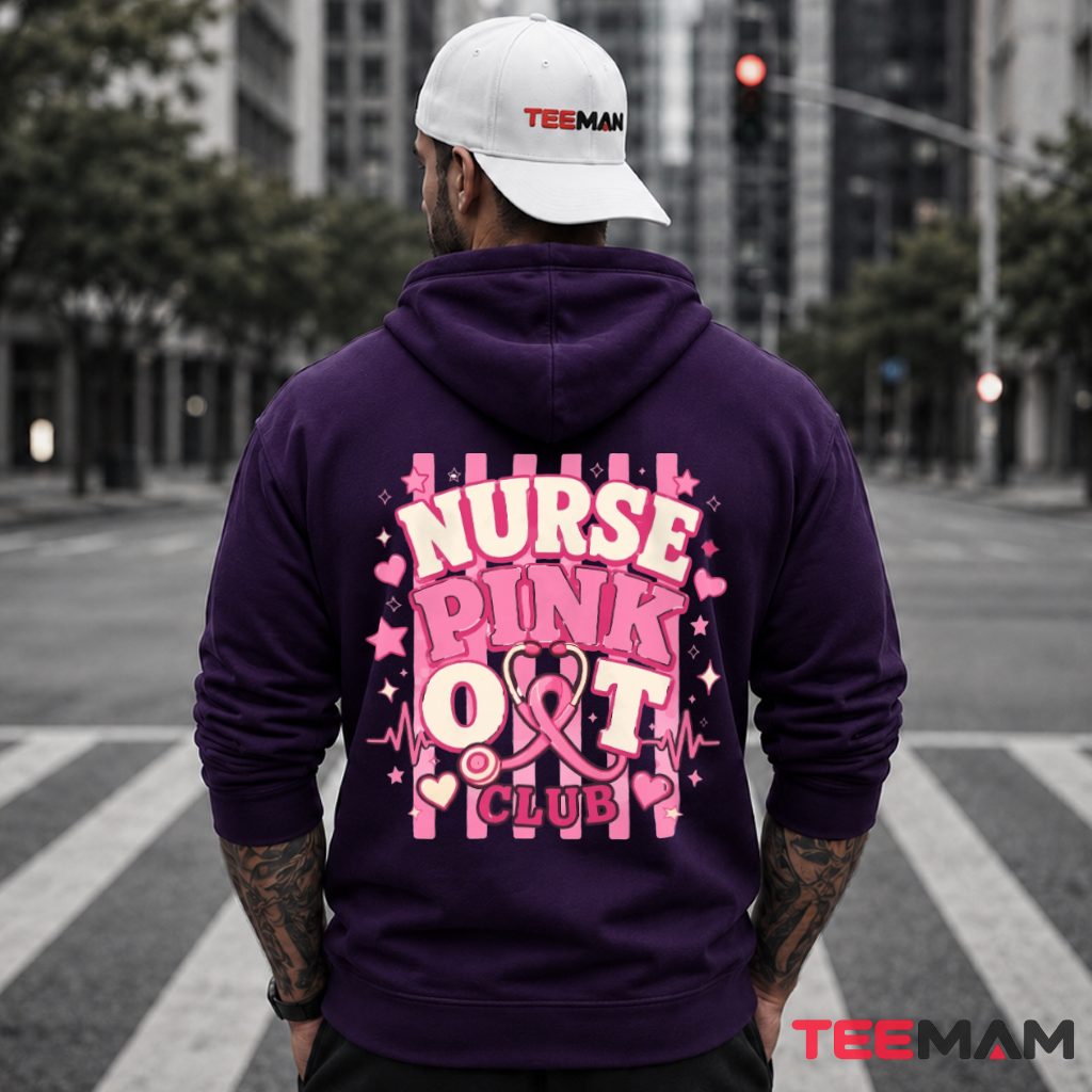 Nurse Pink Out Club Stethoscope Ribbon Hoodie Nurse Pink Out Club Stethoscope Ribbon Hoodie
