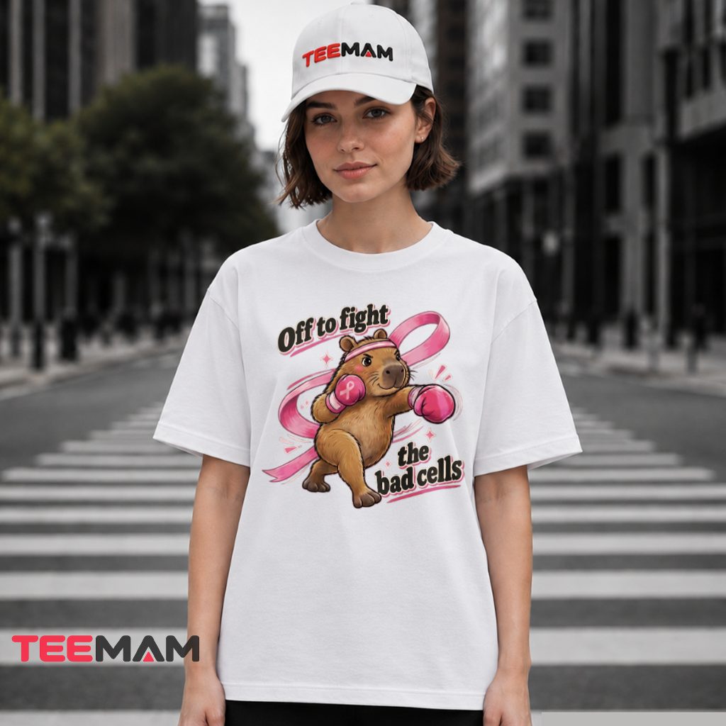 Off To Fight The Bad Cells Boxing Capybara T-Shirt