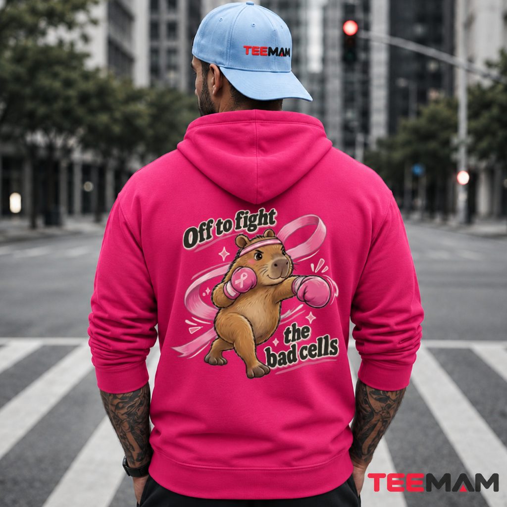 Off To Fight The Bad Cells Boxing Capybara Hoodie Off To Fight The Bad Cells Boxing Capybara Hoodie