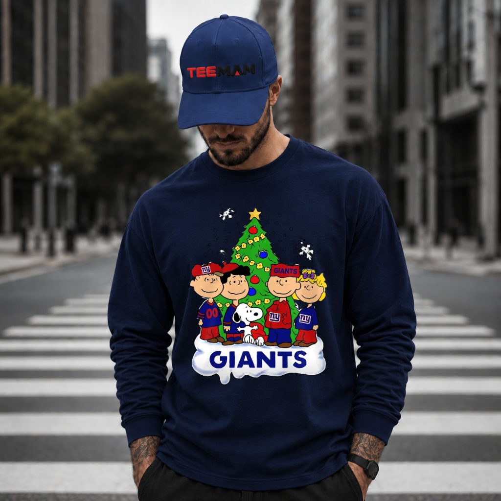 Peanuts New York Giants Christmas Holiday Long Sleeve Peanuts New York Giants Christmas Holiday Long Sleeve