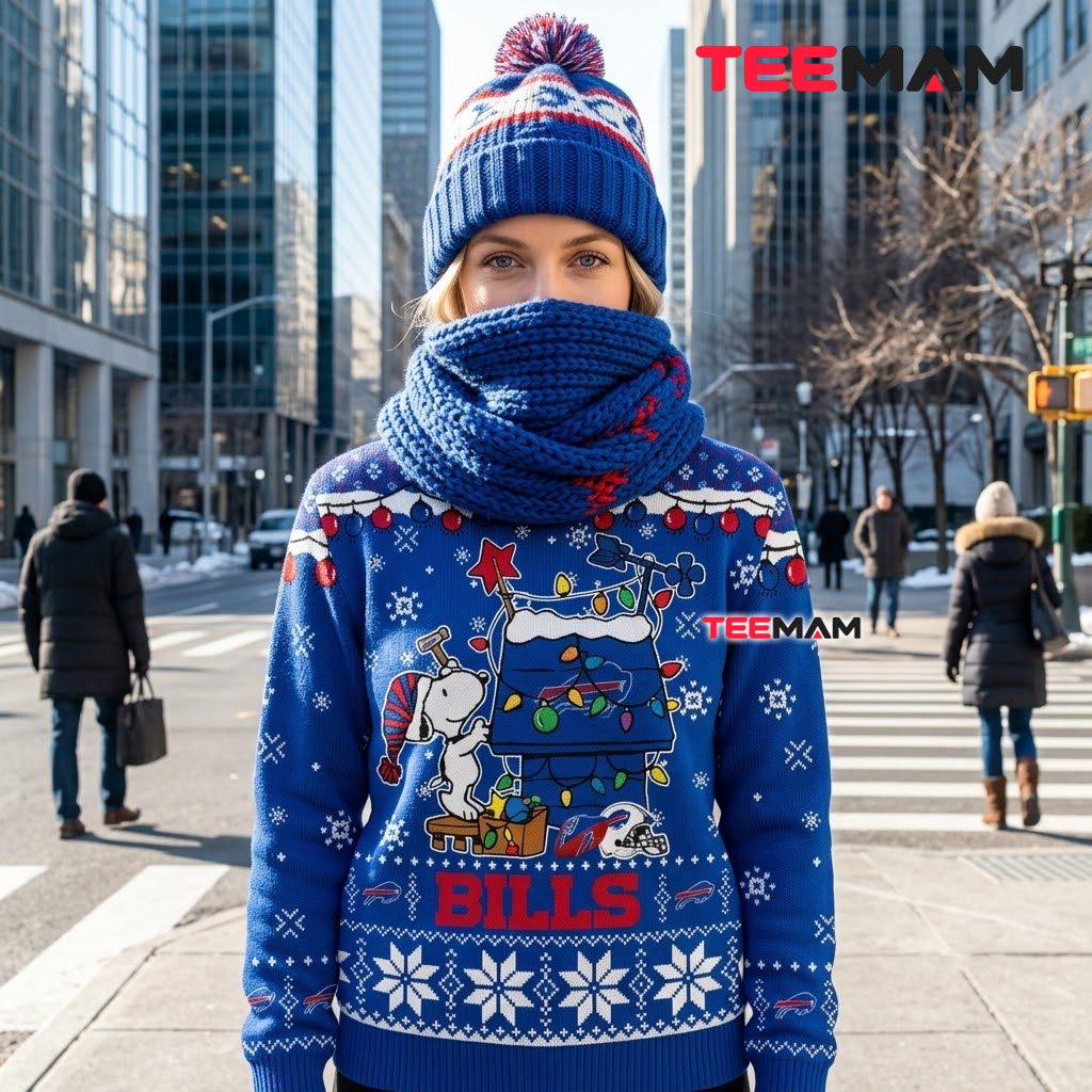 Personalized Buffalo Bills Ugly Christmas Sweater Snoopy Doghouse Back Personalized Buffalo Bills Ugly Christmas Sweater Snoopy Doghouse Back