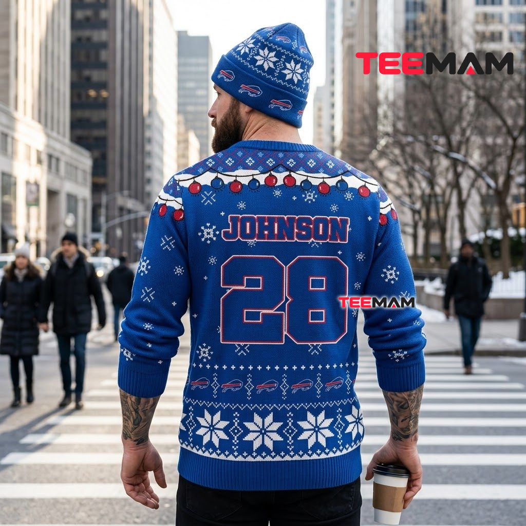 Personalized Buffalo Bills Ugly Christmas Sweater Snoopy Doghouse Version 3 Personalized Buffalo Bills Ugly Christmas Sweater Snoopy Doghouse Version 3