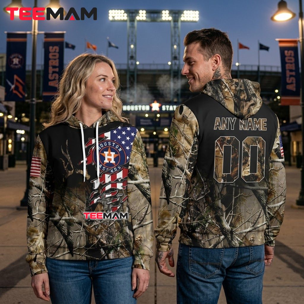 Personalized Houston Astros 3D Hoodie Realtree Camo American Flag Back Personalized Houston Astros 3D Hoodie Realtree Camo American Flag Back