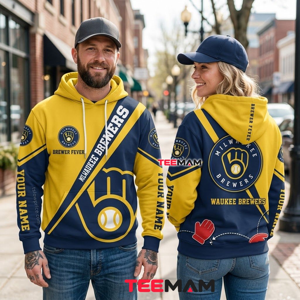 Personalized Milwaukee Brewers All Over Print 3D Hoodie Brewer Fever Back Personalized Milwaukee Brewers All Over Print 3D Hoodie Brewer Fever Back