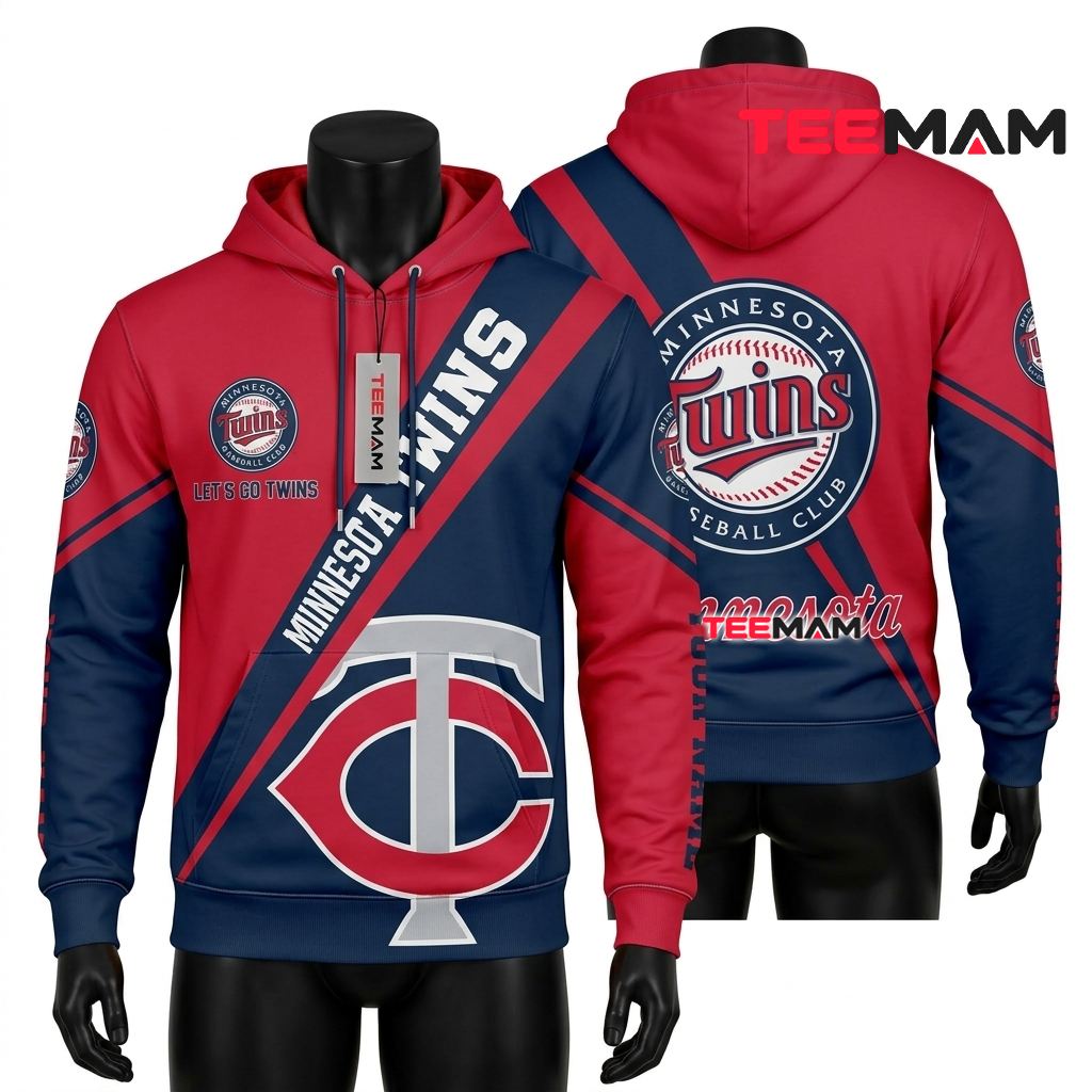 Personalized Minnesota Twins All Over Print 3D Hoodie Let's Go Twins Front