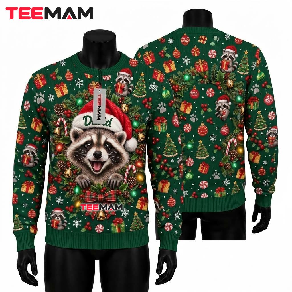 Godzilla Ugly Christmas Sweater Fa La La Santa Hat