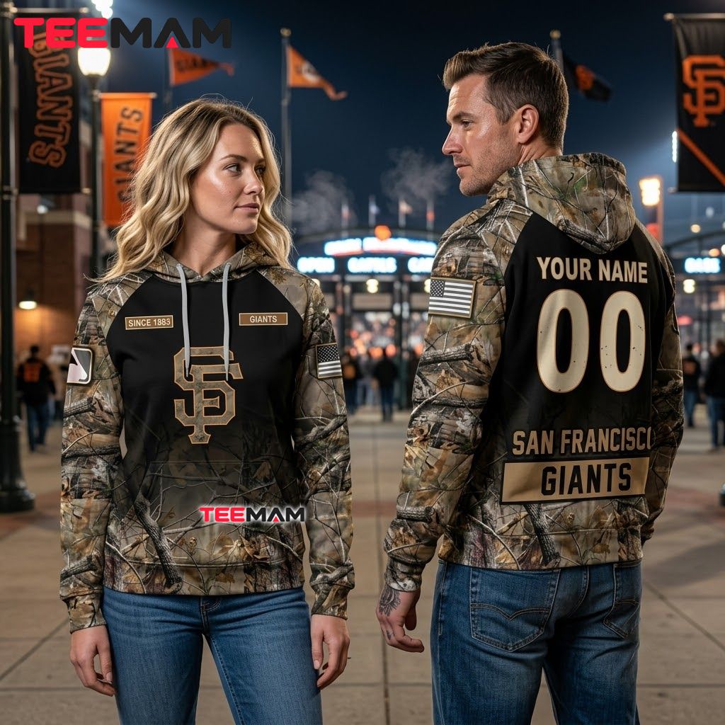 Personalized San Francisco Giants 3D Hoodie Since 1883 Realtree Camouflage Back Personalized San Francisco Giants 3D Hoodie Since 1883 Realtree Camouflage Back