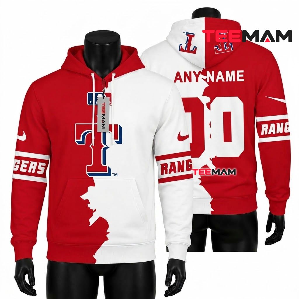Personalized Texas Rangers 3D Hoodie Skull Camo Military Green