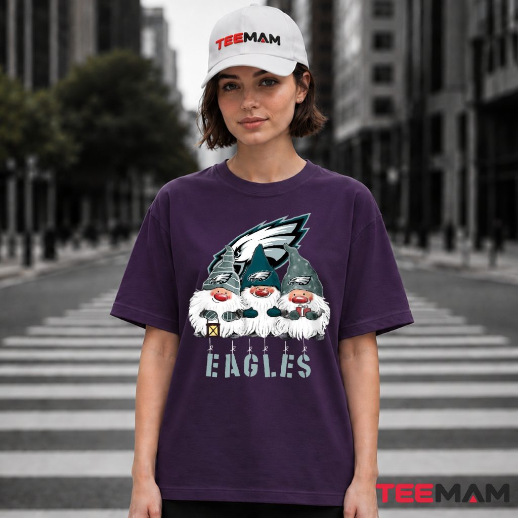 Philadelphia Eagles Christmas Gnomes Trio T-Shirt