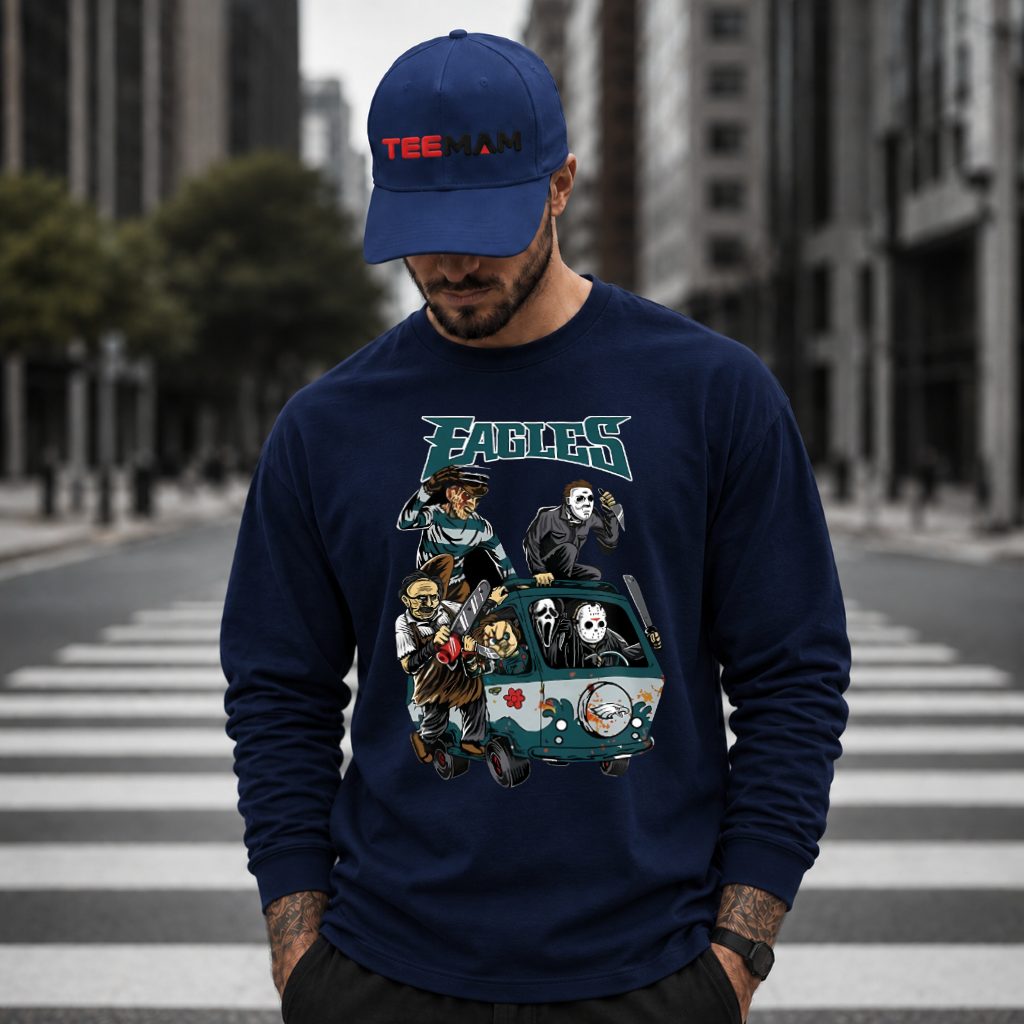 Philadelphia Eagles Horror Characters Killer Van Long Sleeve Philadelphia Eagles Horror Characters Killer Van Long Sleeve