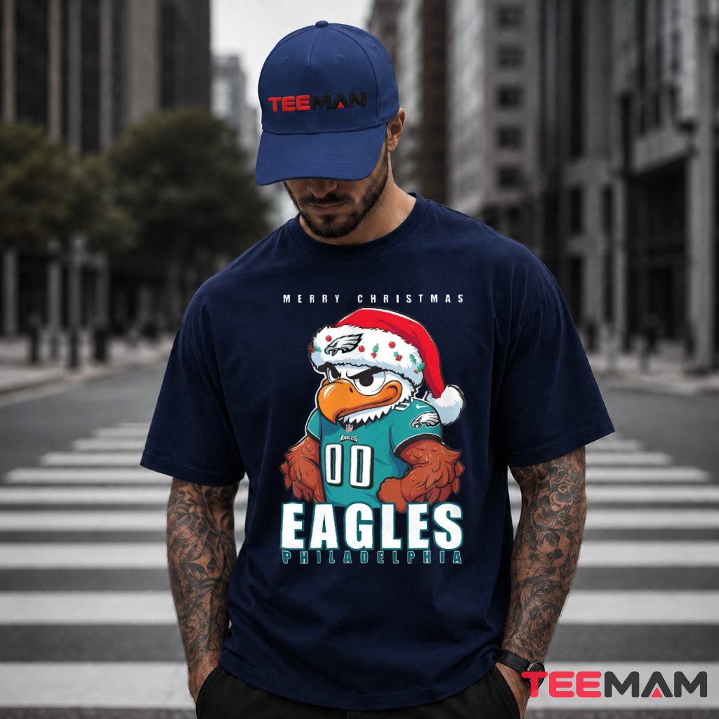 Philadelphia Eagles Mascot Santa Holiday T-Shirt