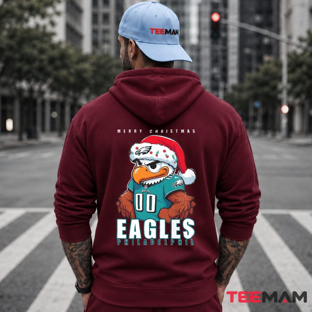Philadelphia Eagles Mascot Santa Holiday Hoodie Philadelphia Eagles Mascot Santa Holiday Hoodie