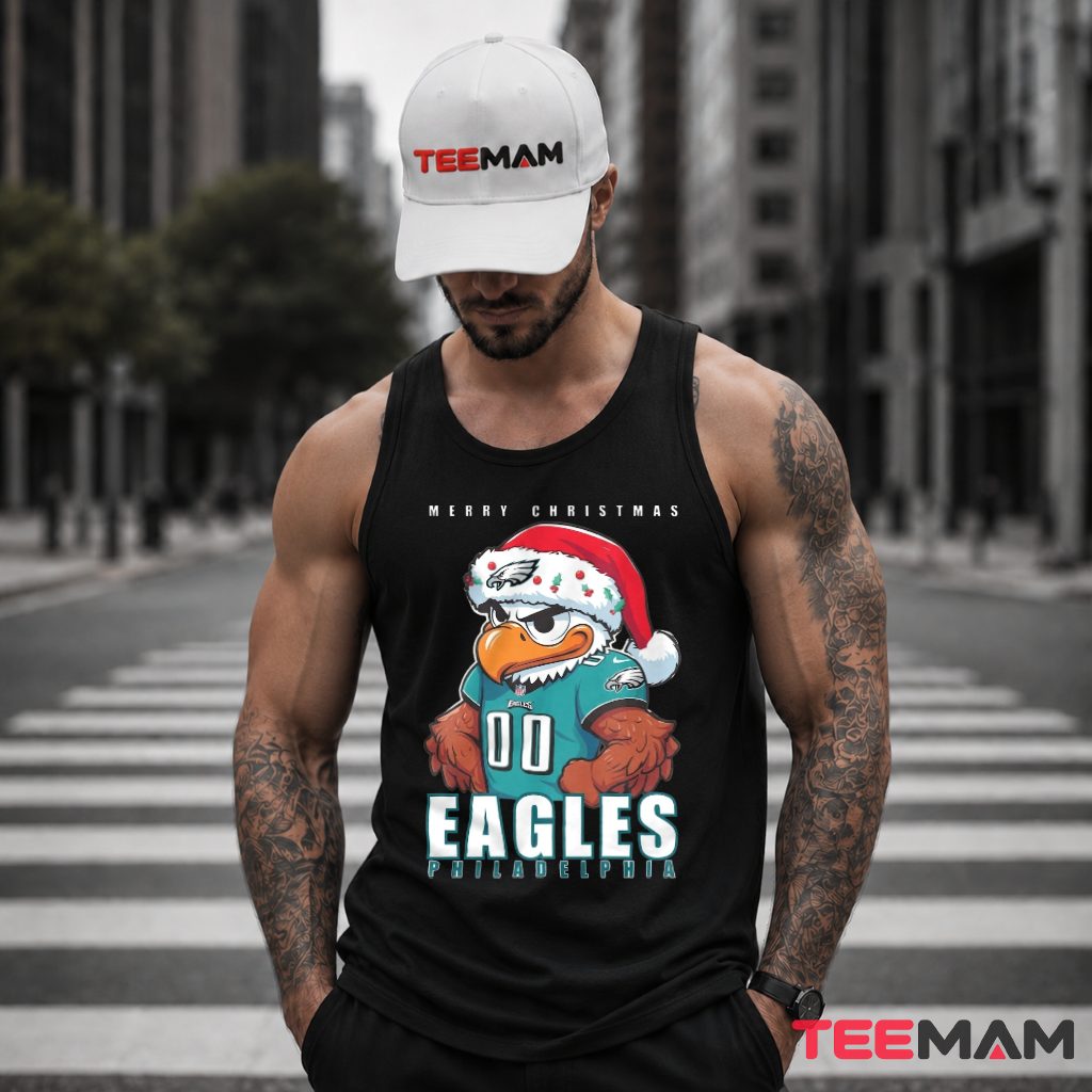 Philadelphia Eagles Mascot Santa Holiday Tank Top Philadelphia Eagles Mascot Santa Holiday Tank Top