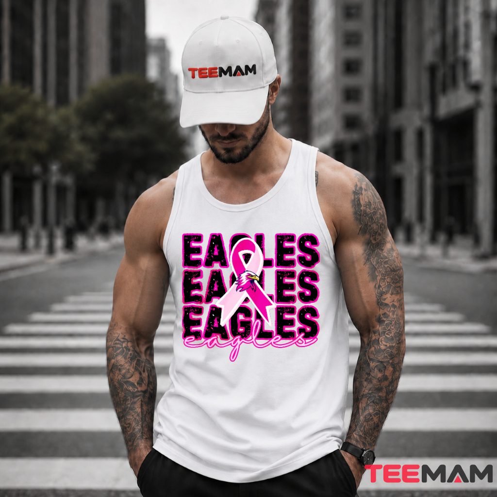 Philadelphia Eagles Pink Ribbon Awareness Tank Top Philadelphia Eagles Pink Ribbon Awareness Tank Top