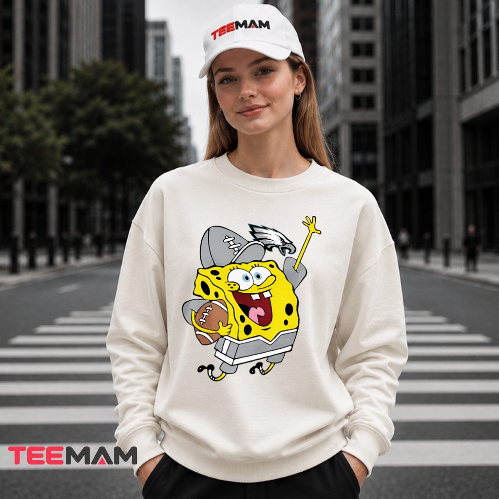 Philadelphia Eagles Spongebob Football Fan Long Sleeve Philadelphia Eagles Spongebob Football Fan Long Sleeve