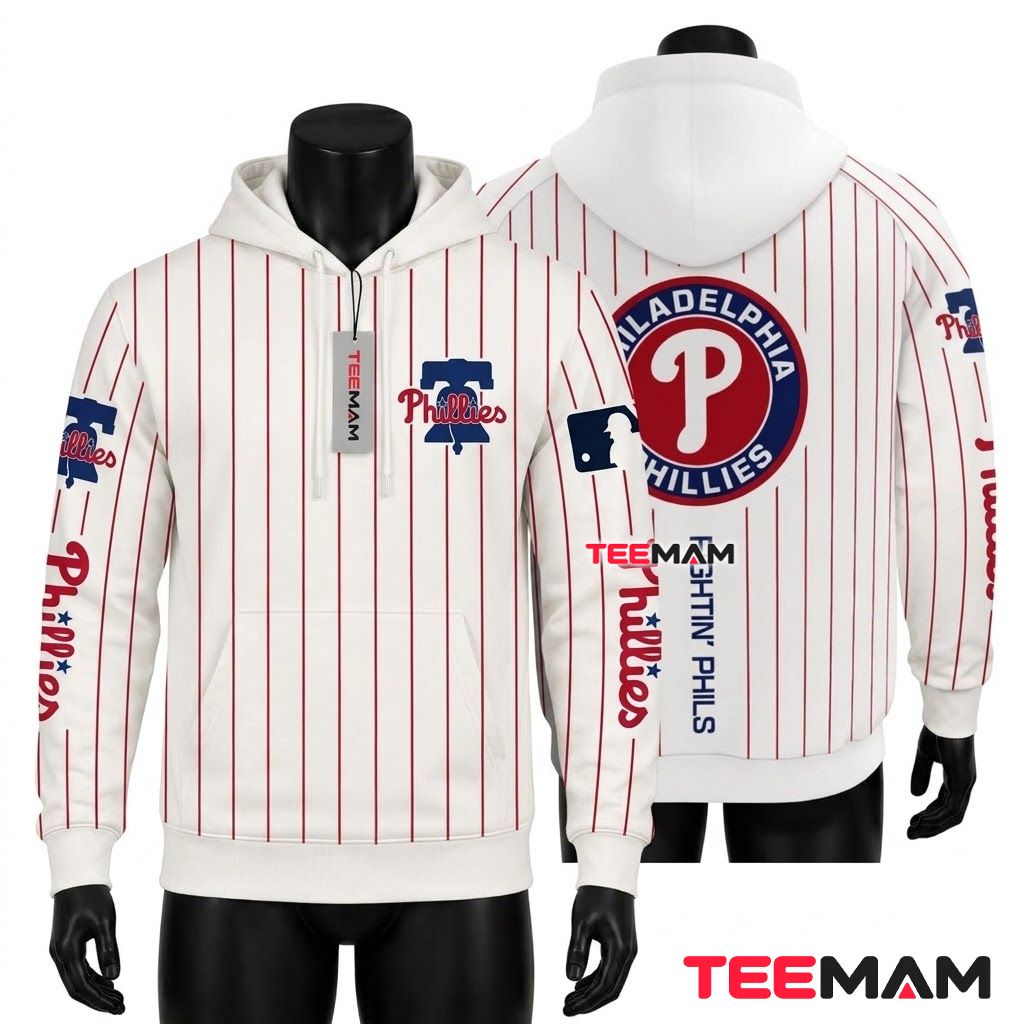 Philadelphia Phillies 3D Hoodie Fightin Phils Pinstripe Jersey Front