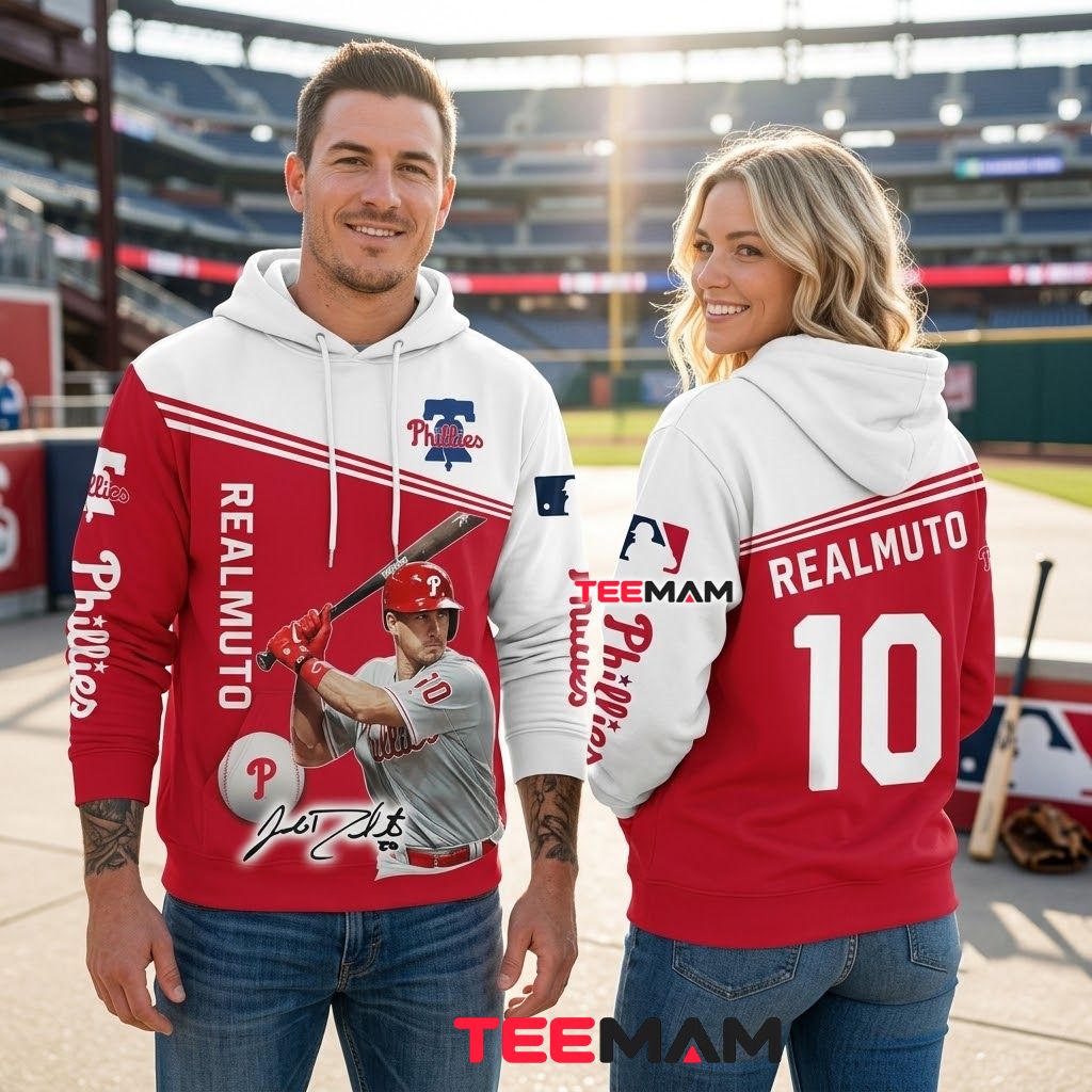 Philadelphia Phillies 3D Hoodie JT Realmuto Player Signature Back Philadelphia Phillies 3D Hoodie JT Realmuto Player Signature Back