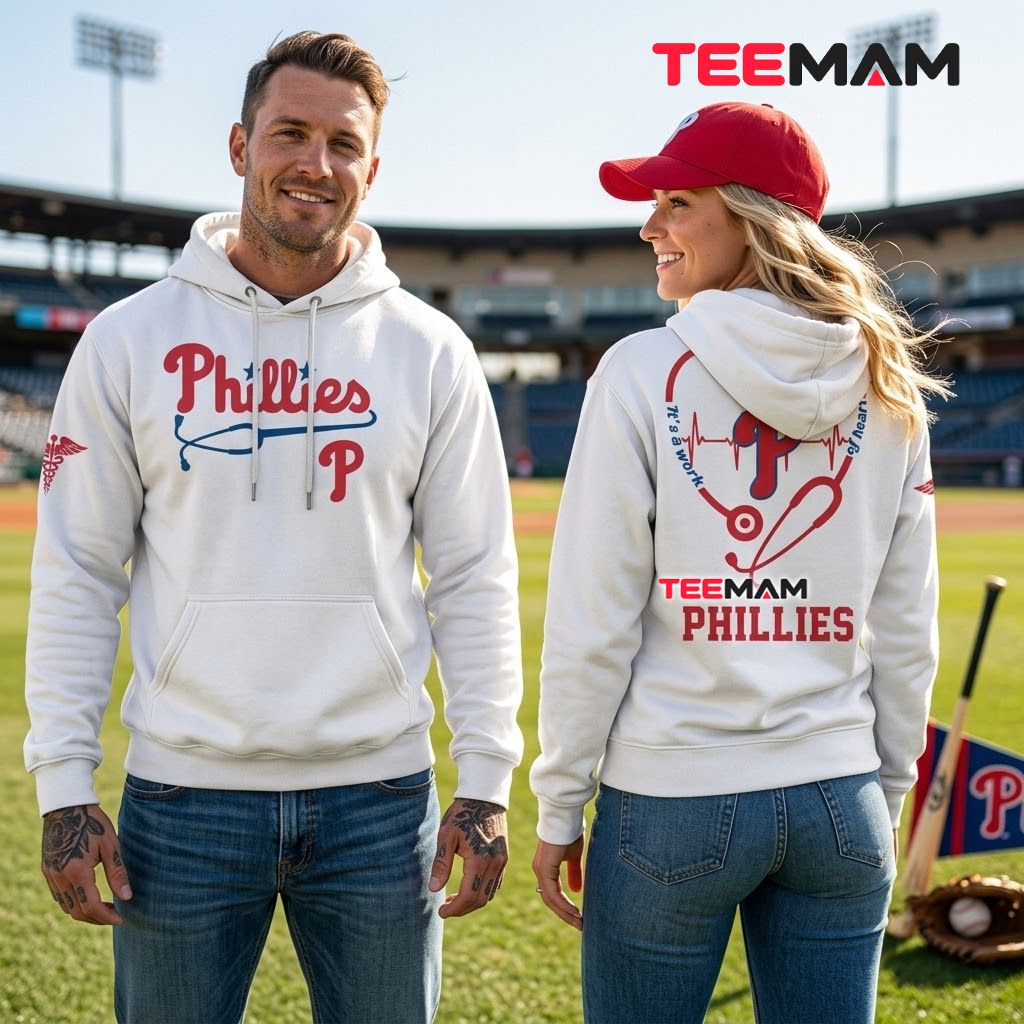 Philadelphia Phillies 3D Hoodie Nurse Heart Stethoscope Back Philadelphia Phillies 3D Hoodie Nurse Heart Stethoscope Back