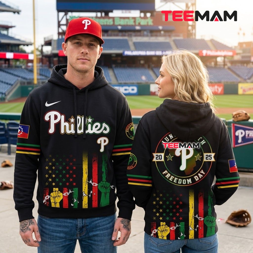 Philadelphia Phillies All Over Print 3D Hoodie Juneteenth Freedom Day Back Philadelphia Phillies All Over Print 3D Hoodie Juneteenth Freedom Day Back