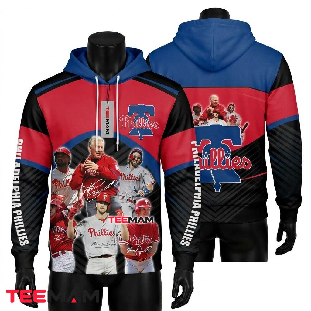 Philadelphia Phillies All Over Print 3D Hoodie Team Legends Collage Front