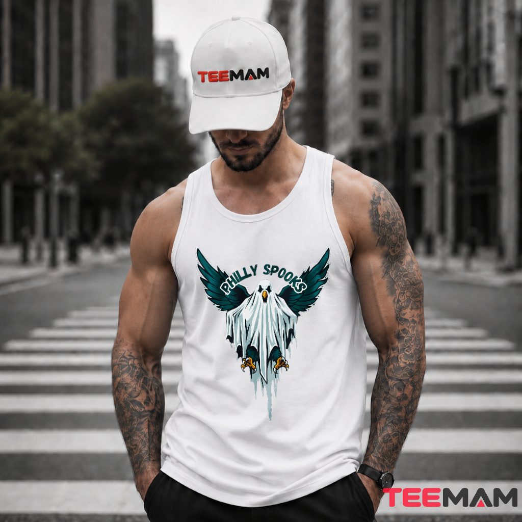 Philly Spooks Halloween Eagle Ghost Tank Top Philly Spooks Halloween Eagle Ghost Tank Top