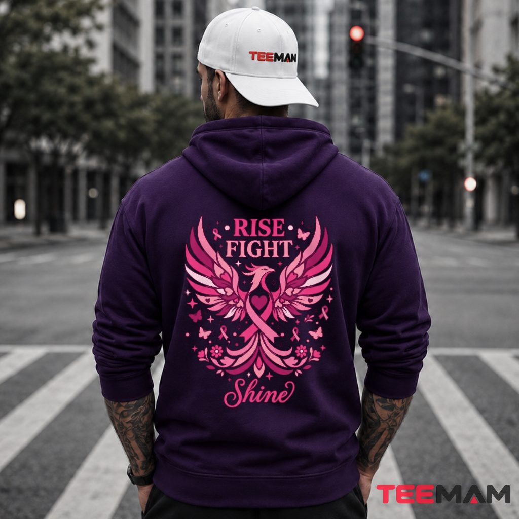 Phoenix Wings Rise Fight Shine Ribbon Hoodie Phoenix Wings Rise Fight Shine Ribbon Hoodie