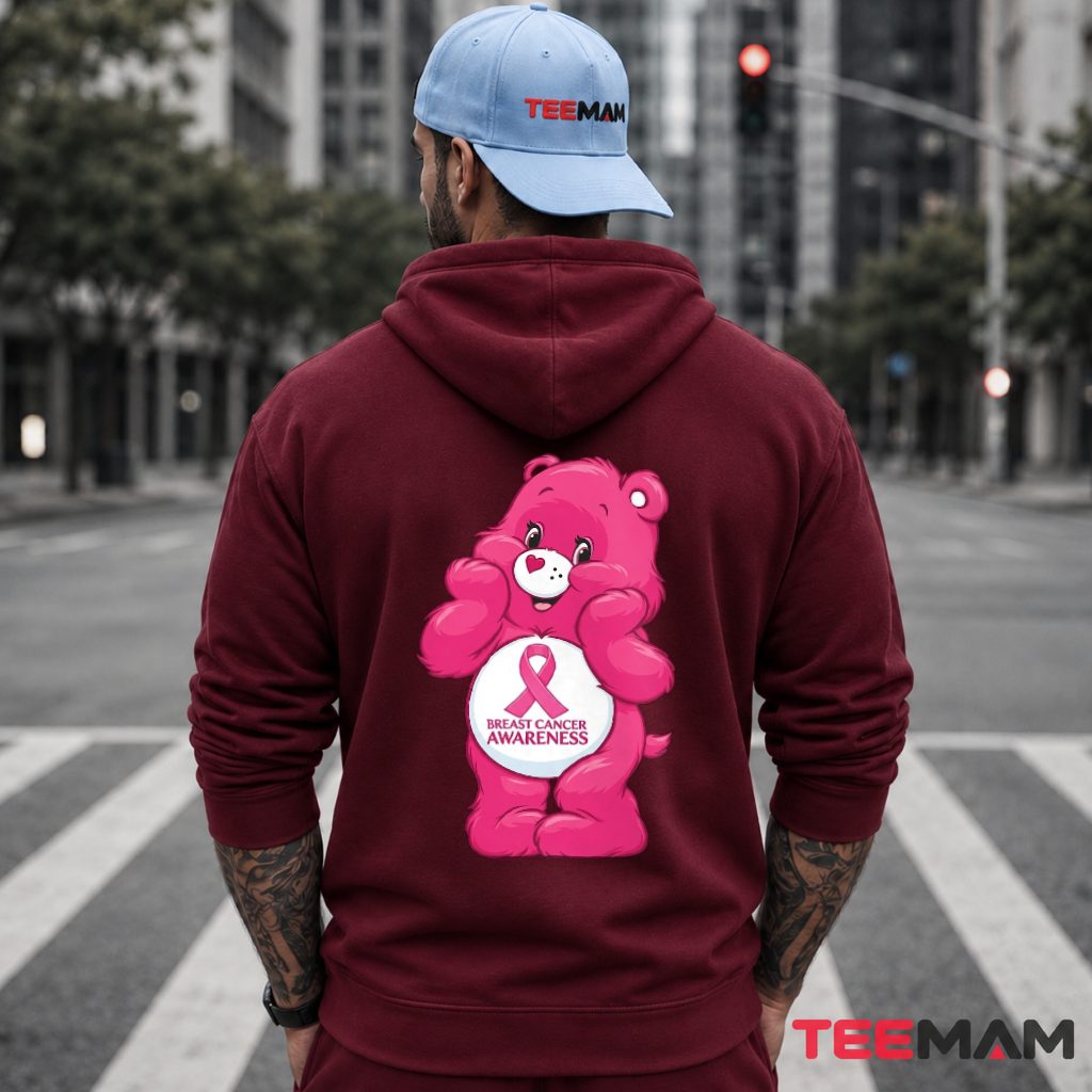 Pink Care Bear With Breast Cancer Awareness Ribbon Hoodie Pink Care Bear With Breast Cancer Awareness Ribbon Hoodie