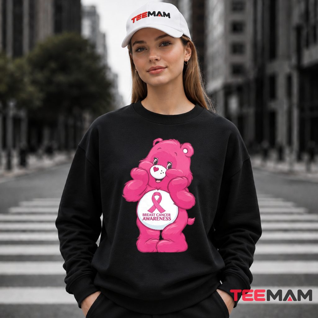 Pink Care Bear With Breast Cancer Awareness Ribbon Long Sleeve Pink Care Bear With Breast Cancer Awareness Ribbon Long Sleeve
