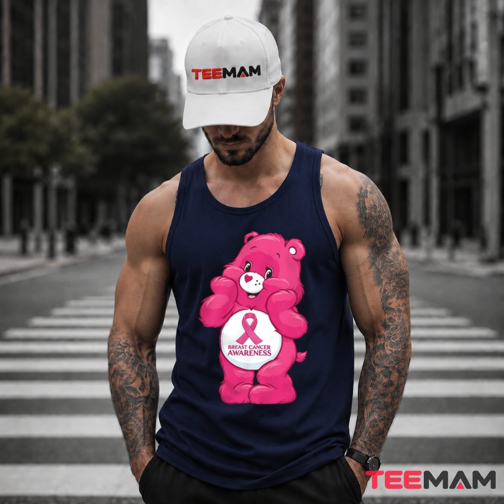 Pink Care Bear With Breast Cancer Awareness Ribbon Tank Top Pink Care Bear With Breast Cancer Awareness Ribbon Tank Top