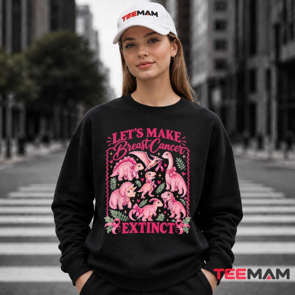 Pink Dinosaurs Group Make Cancer Extinct Long Sleeve Pink Dinosaurs Group Make Cancer Extinct Long Sleeve