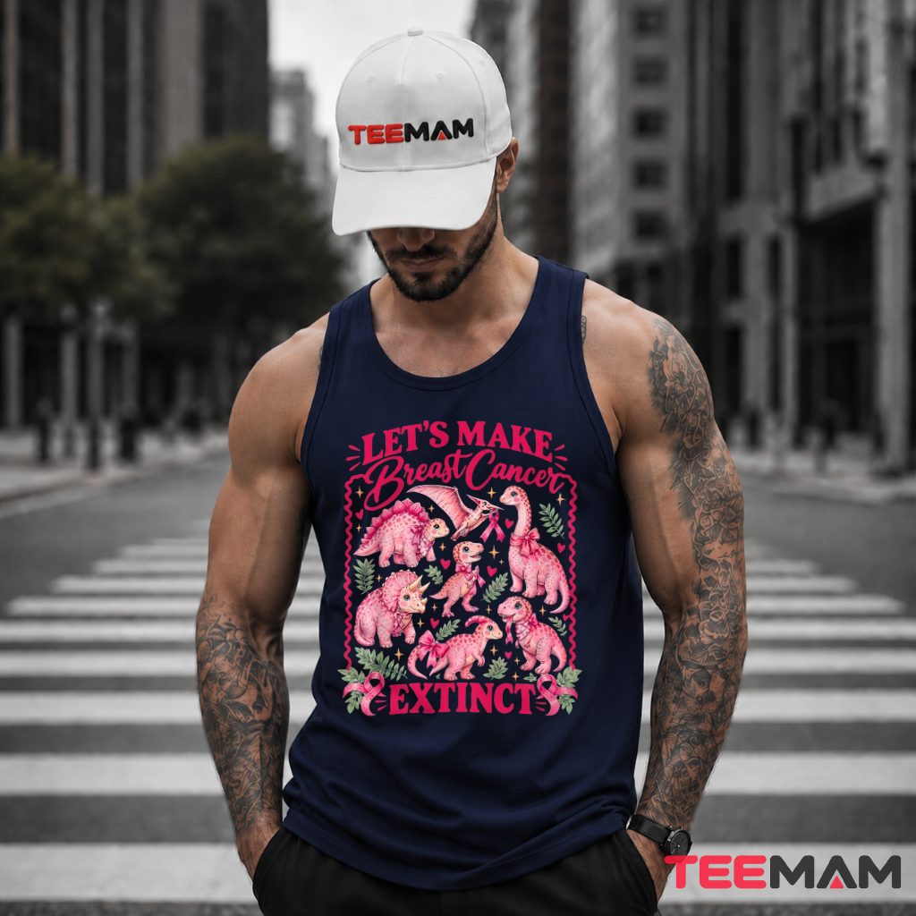 Pink Dinosaurs Group Make Cancer Extinct Tank Top Pink Dinosaurs Group Make Cancer Extinct Tank Top