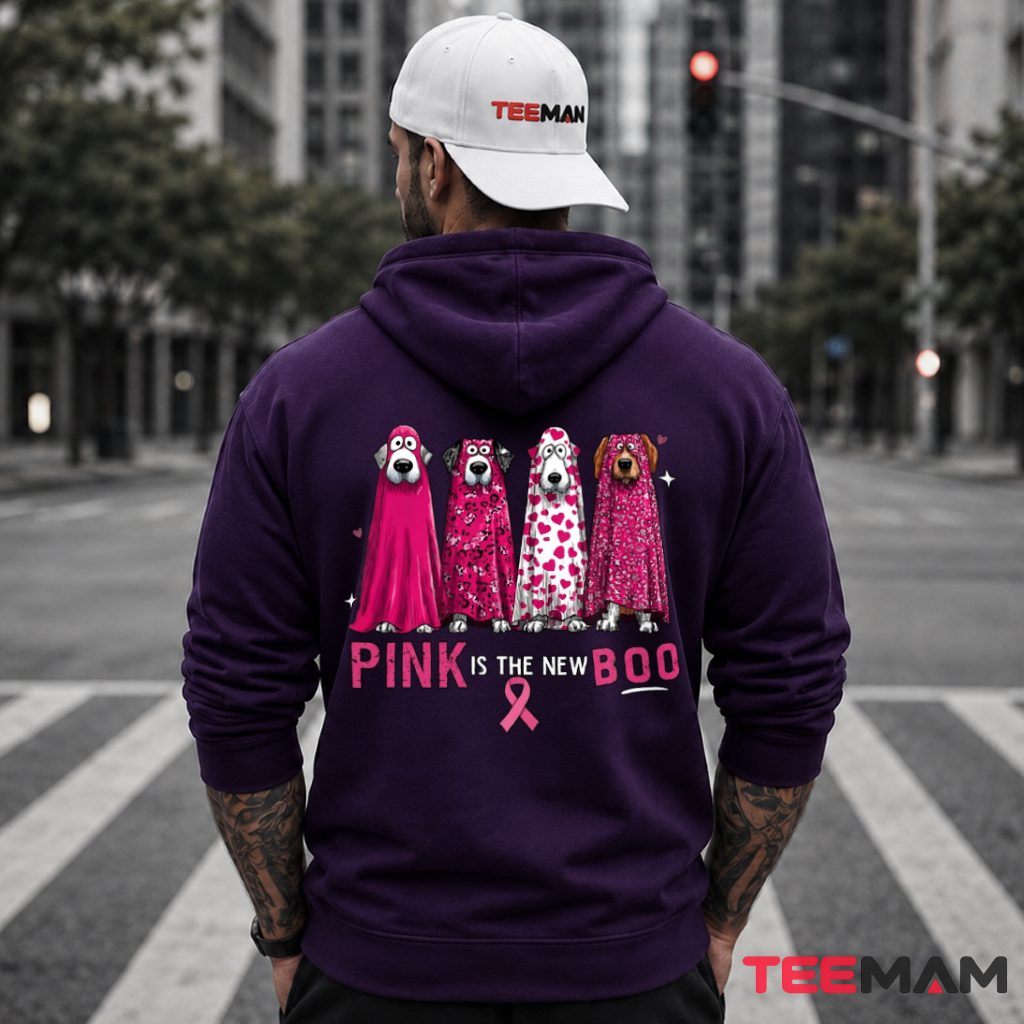 Pink Is The New Boo Ghost Dogs Ribbon Hoodie Pink Is The New Boo Ghost Dogs Ribbon Hoodie