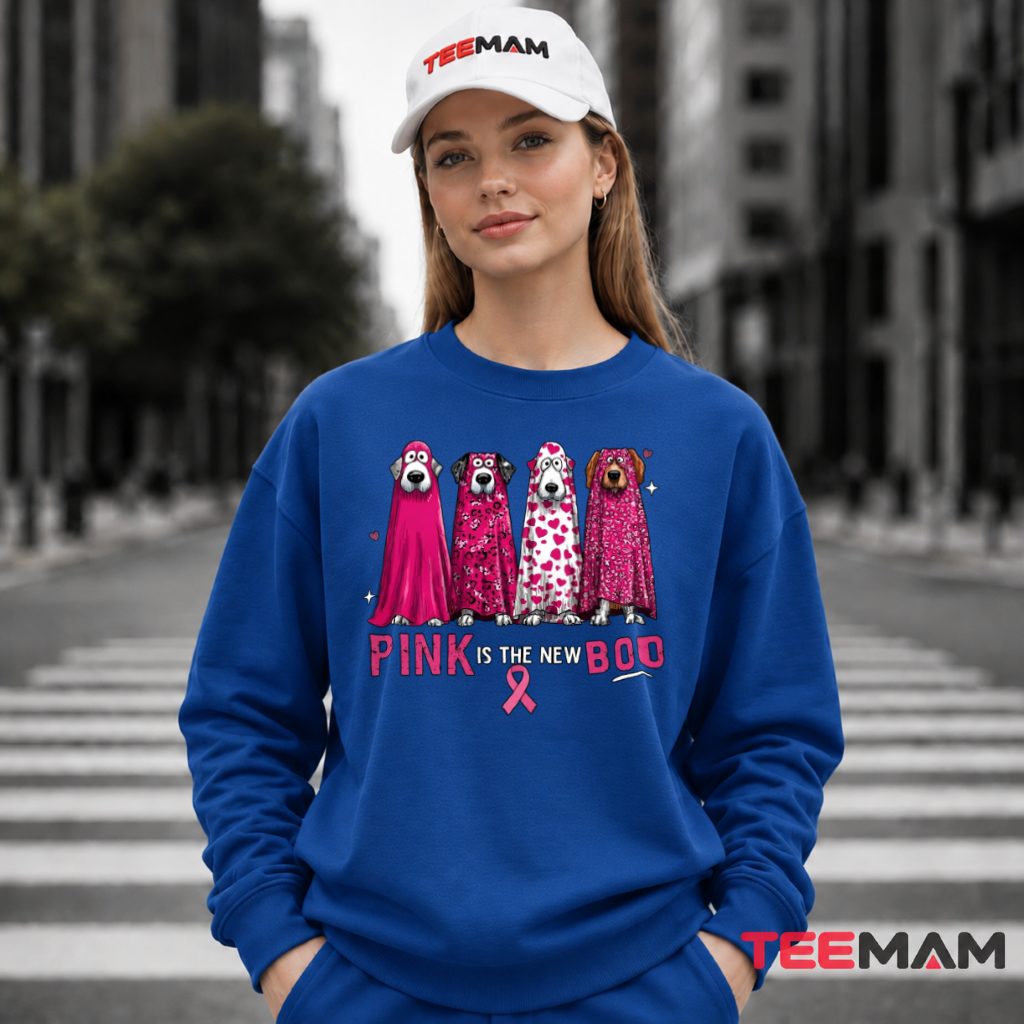 Pink Is The New Boo Ghost Dogs Ribbon Long Sleeve Pink Is The New Boo Ghost Dogs Ribbon Long Sleeve