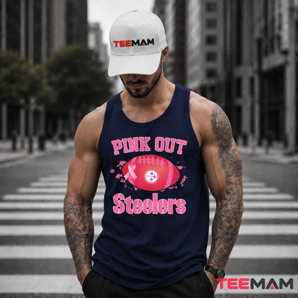 Pink Out Steelers Breast Cancer Football Tank Top Pink Out Steelers Breast Cancer Football Tank Top