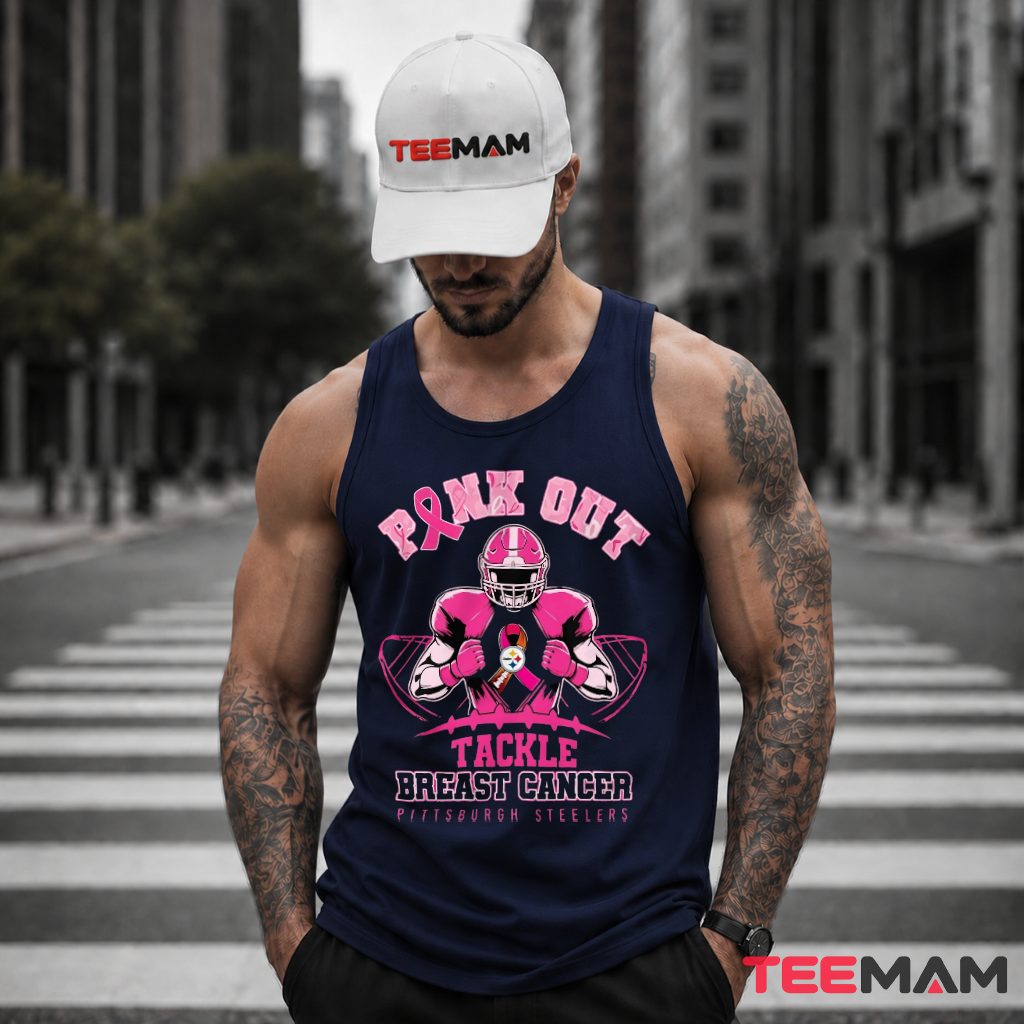 Pink Out Tackle Breast Cancer Steelers Tank Top Pink Out Tackle Breast Cancer Steelers Tank Top
